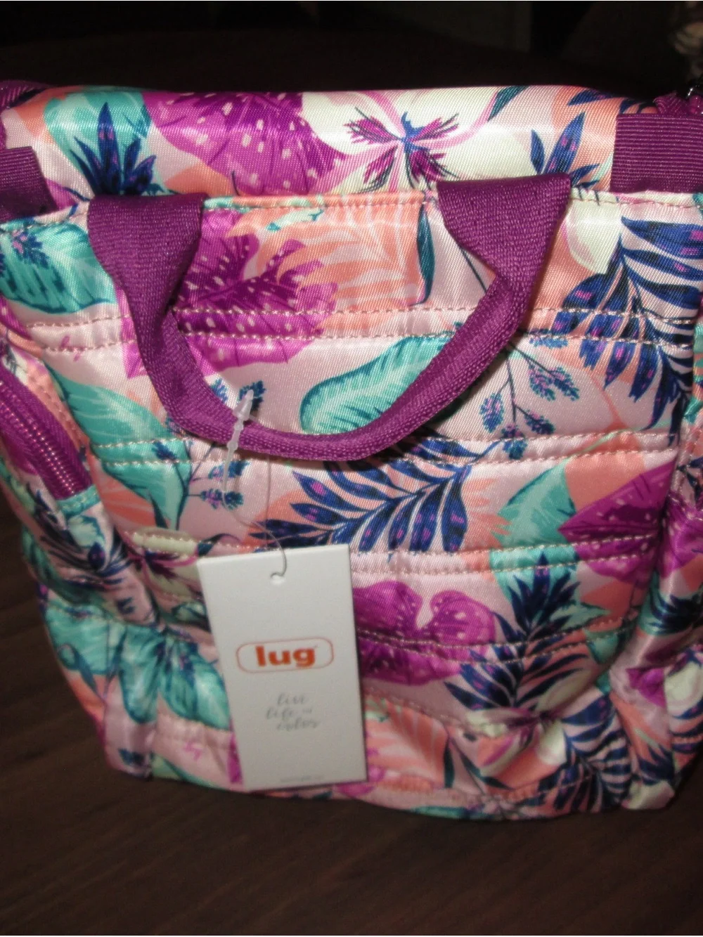 lug Floral Cosmetic Bag in Pink, Purple & Teal
